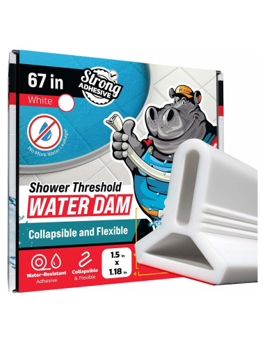 Barrera de Ducha Hippo Dam 170 cm Blanca - Protector Agua