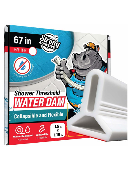 Barrera de Ducha Hippo Dam 170 cm Blanca - Protector Agua