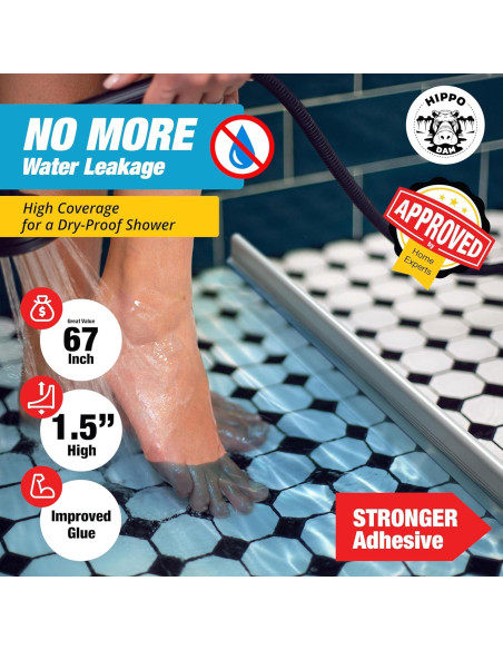 Barrera de Ducha Hippo Dam 170 cm Blanca - Protector Agua