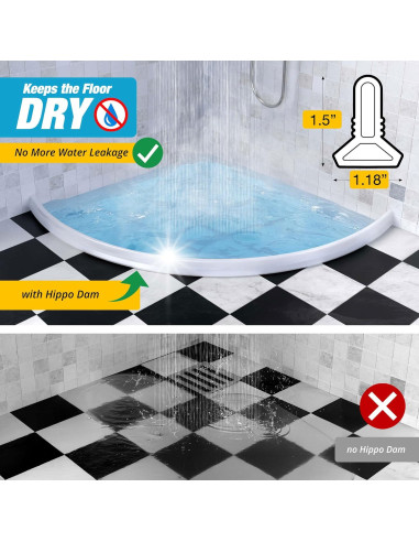 Barrera de Ducha Hippo Dam 170 cm Blanca - Protector Agua