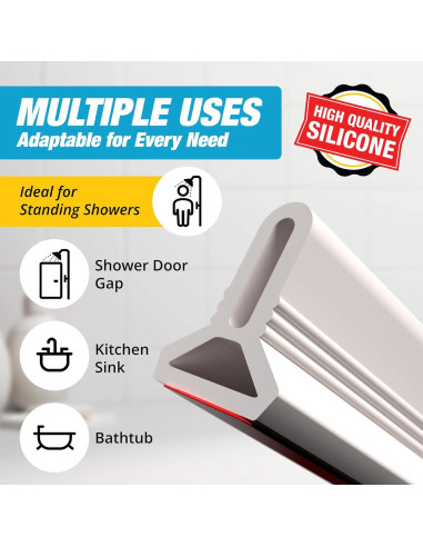 Barrera de Ducha Hippo Dam 170 cm Blanca - Protector Agua