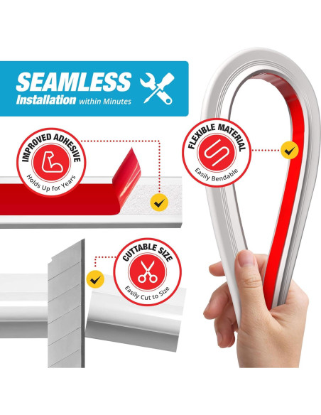 Barrera de Ducha Hippo Dam 170 cm Blanca - Protector Agua