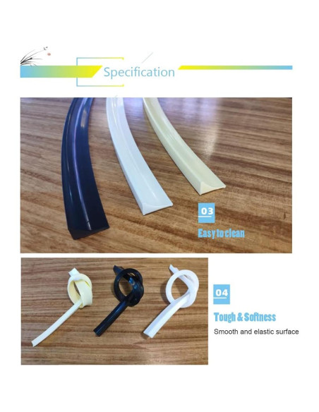 Tira de Agua de Silicona Eohmay 198 cm para Ducha y Fregadero