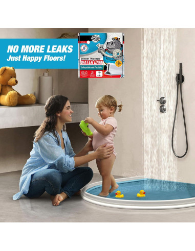 Barrera de Ducha Hippo Dam 170 cm Blanca - Protector Agua