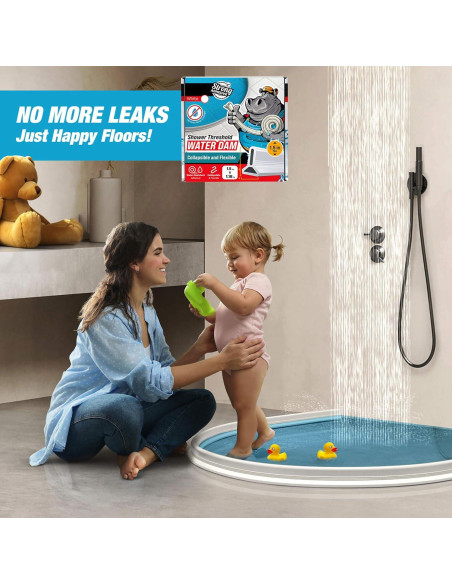 Barrera de Ducha Hippo Dam 170 cm Blanca - Protector Agua