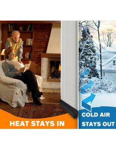 MAXTID Tapón de Corrientes para Puerta 91 cm Negro Ajustable 2