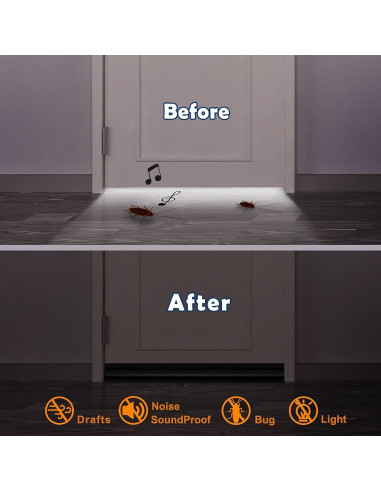 MAXTID Tapón de Corrientes para Puerta 91 cm Negro Ajustable