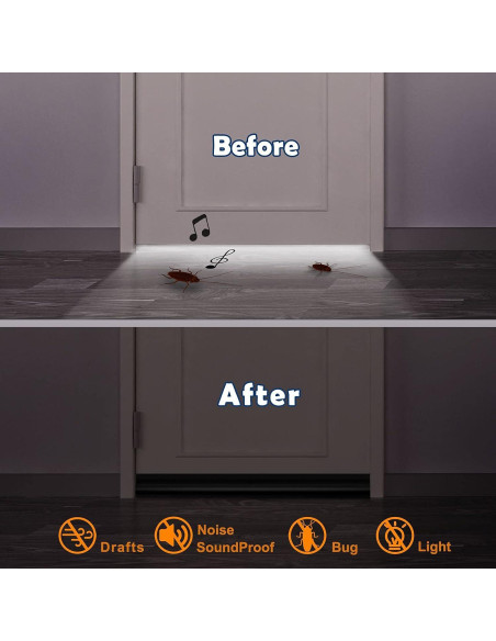 MAXTID Tapón de Corrientes para Puerta 91 cm Negro Ajustable