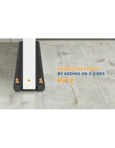 MAXTID Tapón de Corrientes para Puerta 91 cm Negro Ajustable