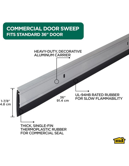 Barrera de Puerta M-D Building 91 cm Aluminio Plata