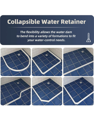 Dique de Ducha Colapsable KYDRAGON 1.6m Blanco 3" Alto