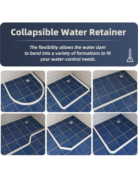 Dique de Ducha Colapsable KYDRAGON 1.6m Blanco 3" Alto