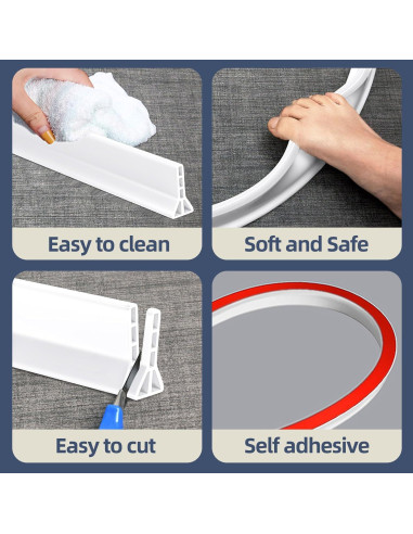 Dique de Ducha Colapsable KYDRAGON 1.6m Blanco 3" Alto