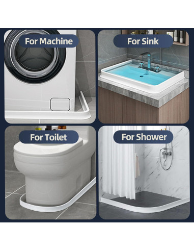 Dique de Ducha Colapsable KYDRAGON 1.6m Blanco 3" Alto