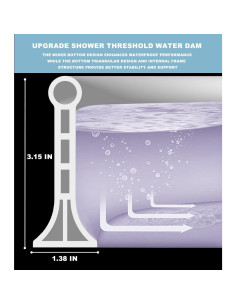 Dam de Ducha SAIKOOWA 99 cm Silicona Blanco Antisalpicaduras 2