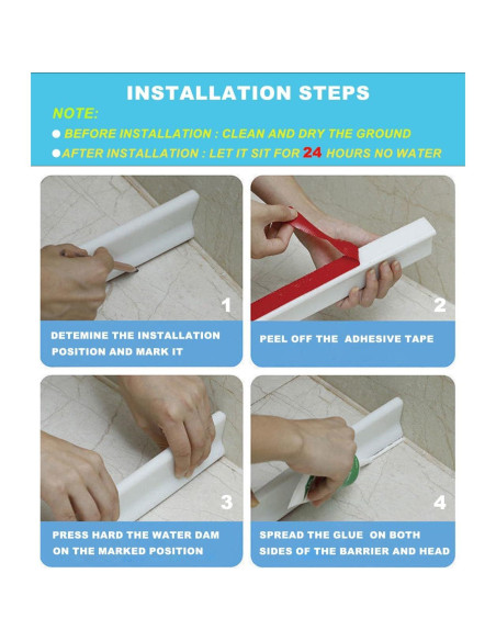 Dam de Ducha SAIKOOWA 99 cm Silicona Blanco Antisalpicaduras