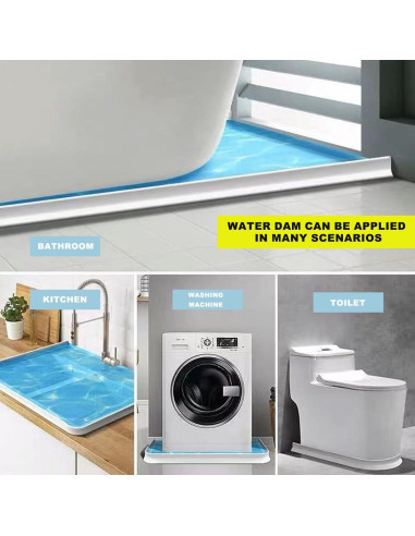 Dam de Ducha SAIKOOWA 99 cm Silicona Blanco Antisalpicaduras