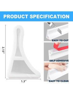 Duzzy Umbral de Ducha Colapsable 170 cm Blanco Accesible 2