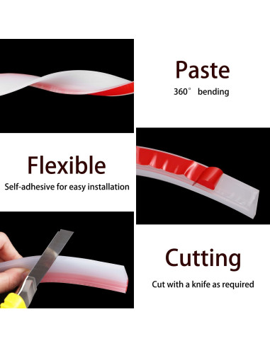 Sello Inferior de Agua QOQOOICE 99cm para Ducha de Vidrio