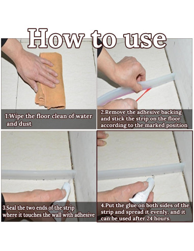 Sello Inferior de Agua QOQOOICE 99cm para Ducha de Vidrio