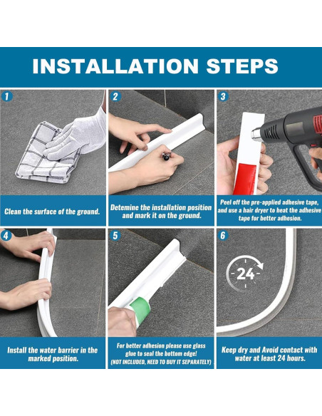 Barrera de Agua Ducha Ronsoile 67" Colapsable 3.8 cm