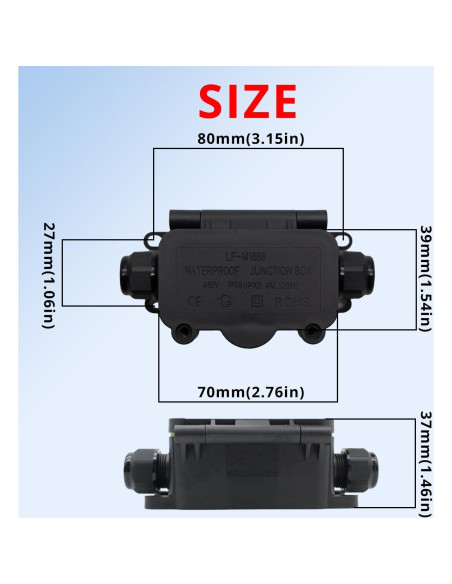 Caja de Conexiones Exterior Impermeable IP68 MAKERELE 2 Vías