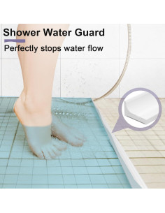 Umbral de Ducha Hzetuu 1.5M Barrera de Agua Silicona Blanca 2