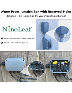 Caja de Conexiones IP66 Nineleaf 125x86x62mm Gris 2