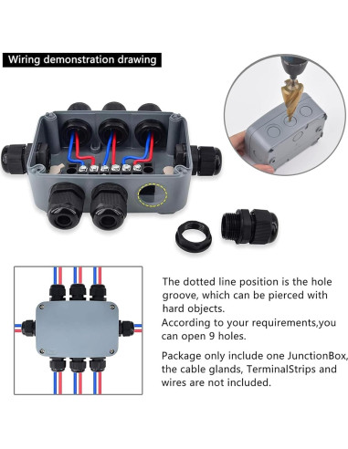 Caja de Conexiones IP66 Nineleaf 125x86x62mm Gris