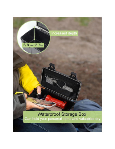 Caja Impermeable YVUDW 7002 con Bolsa de Malla 21x10 cm