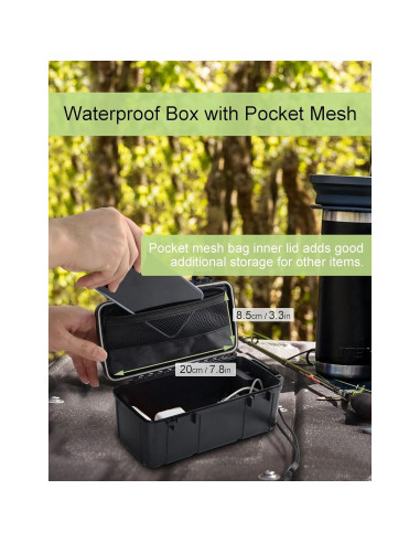 Caja Impermeable YVUDW 7002 con Bolsa de Malla 21x10 cm