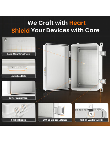 Caja Eléctrica Exterior QILIPSU IP67 290x190x140mm Gris