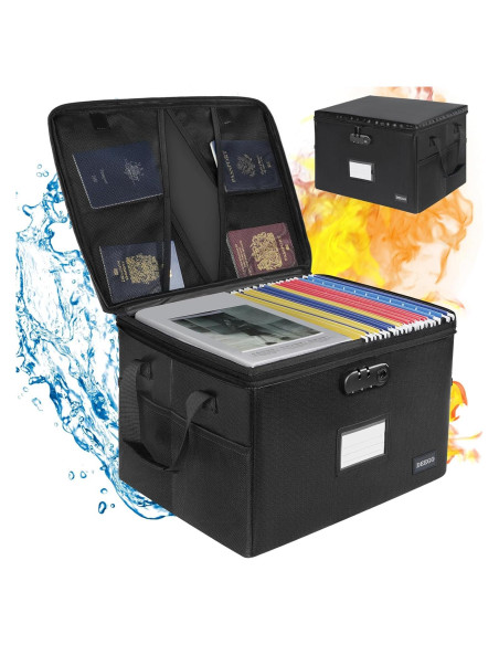 Caja de Documentos a Prueba de Fuego DEEGO 10.5L Negra
