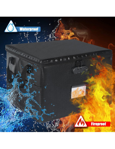Caja de Documentos a Prueba de Fuego DEEGO 10.5L Negra