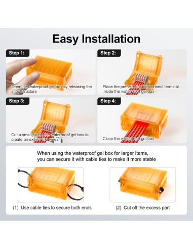 4 Piezas Cajas de Gel Impermeables New.Sunny IPX8