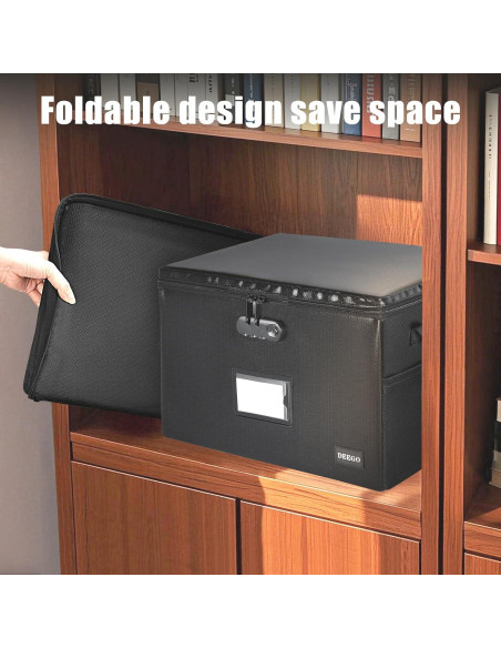 Caja de Documentos a Prueba de Fuego DEEGO 10.5L Negra