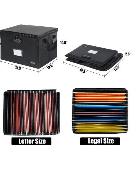 Caja de Documentos a Prueba de Fuego DEEGO 10.5L Negra