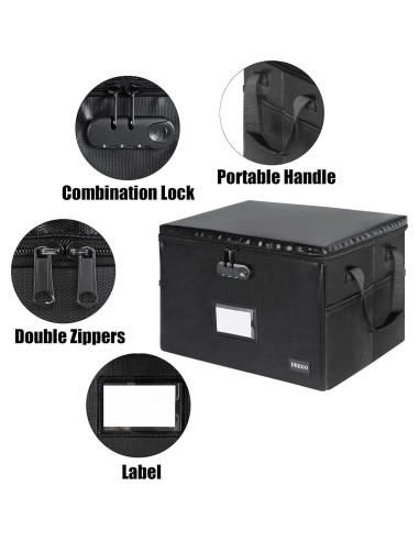 Caja de Documentos a Prueba de Fuego DEEGO 10.5L Negra