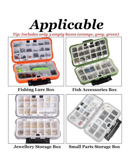Caja de Pesca Impermeable SHANDERBAR 3 Paquetes 19 Divisores