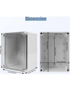 Caja de Conexiones LeMotech IP67 200x150x130mm Gris 2