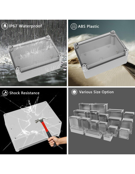 Caja de Conexiones LeMotech IP67 200x150x130mm Gris