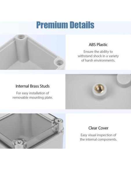 Caja de Conexiones LeMotech IP67 200x150x130mm Gris