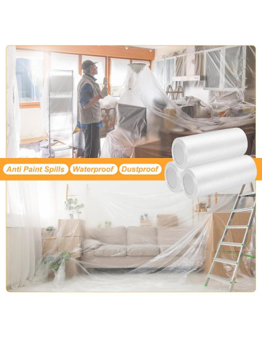 Tela Plástica 2 Rollos uxcell 4,27 x 15,85 m Impermeable