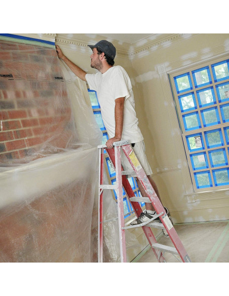2 Rollos Tela Plástica Protectora DODODIY 4x20m A Prueba de Agua