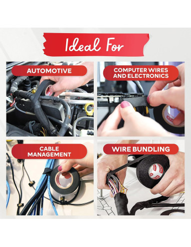 Cinta de Arnés de Alambre XFasten 2 cm x 15 m (5-Pack) Alta Temp