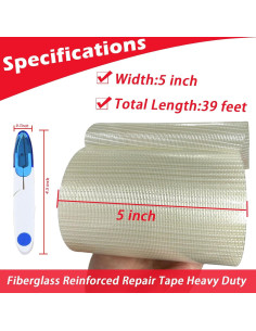 Kit de Cinta de Reparación de Toldos 5" x 12,7 m Clroursim 2