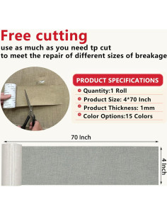 Cinta de reparación Gheeidau 10x178 cm autoadhesiva gris 2