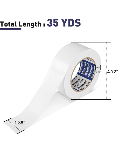Cinta Adhesiva Blanca Maxwel 4,78 cm x 32 m Impermeable