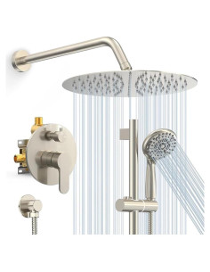Sistema de Ducha SR SUN RISE 12" Lluvia y Mano Níquel