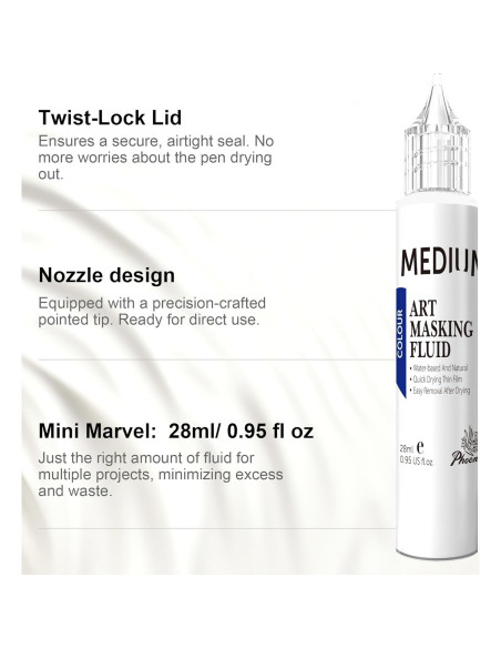 Fluido de Enmascarar AUREUO 25ml para Acuarela